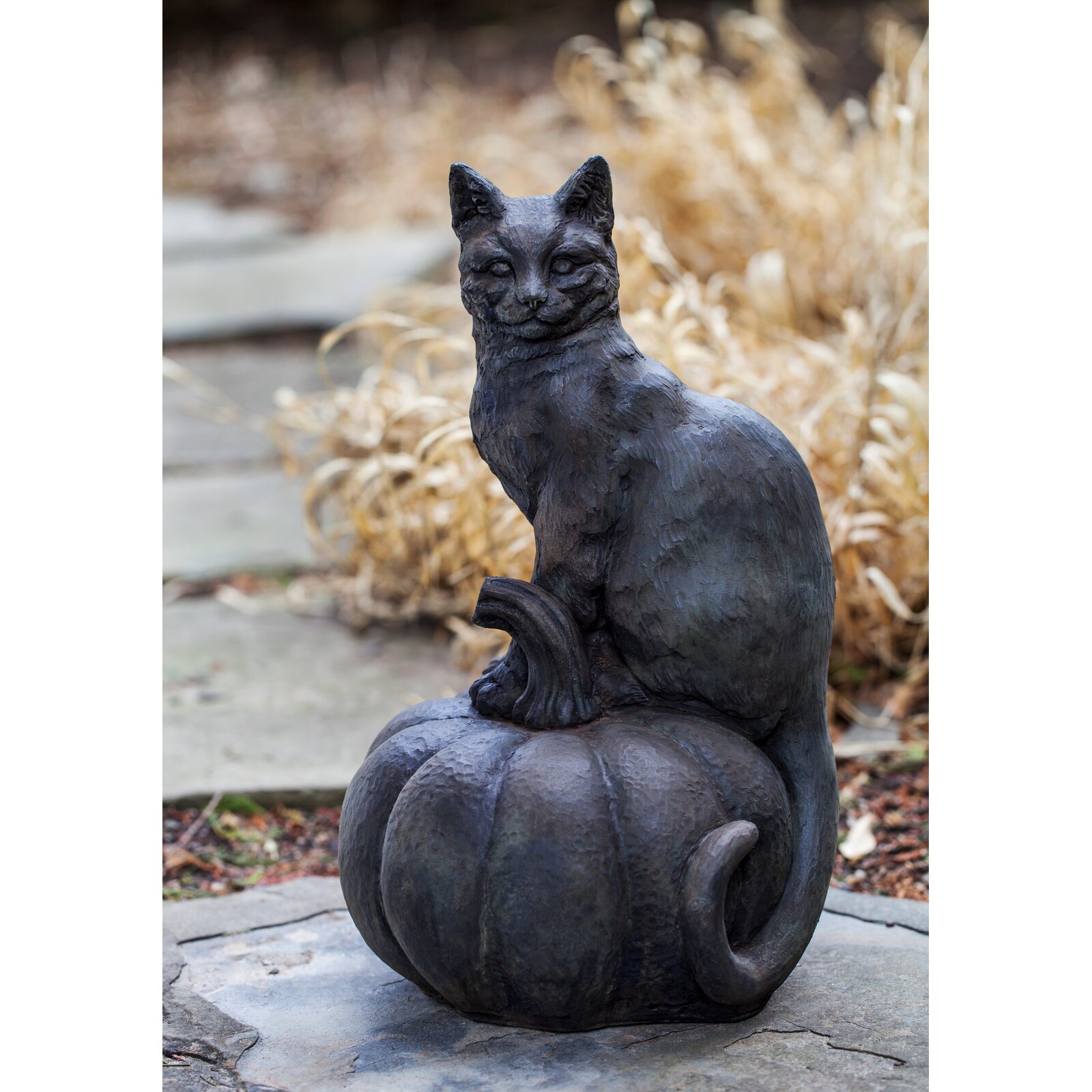 Campania International, Inc Cat on Pumpkin Statue & Reviews